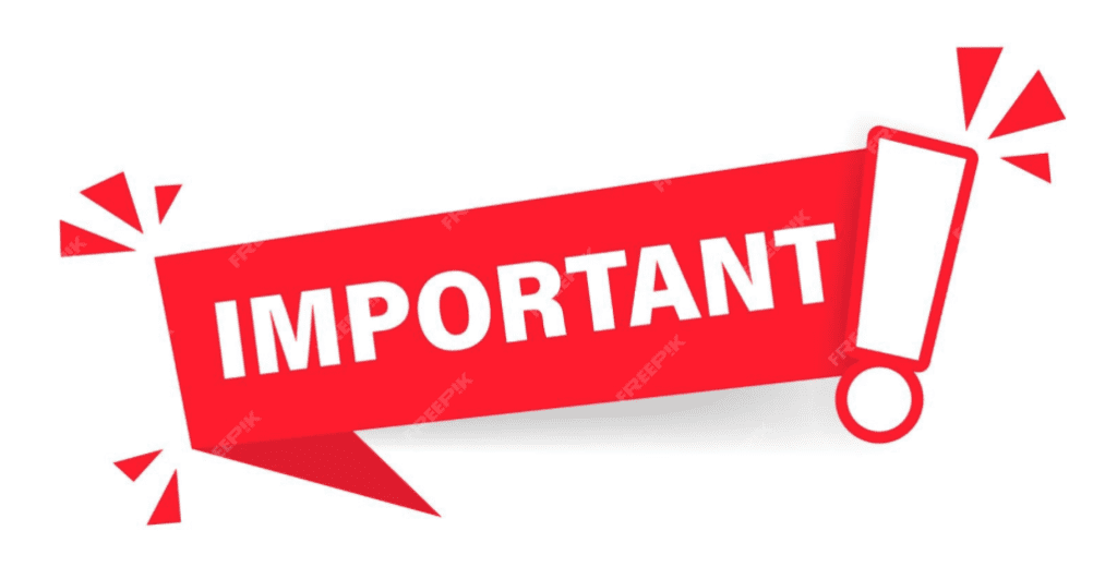 Here's an alt tag for the image: Red banner: Important!